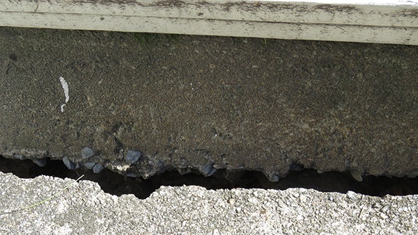 Large crack in concrete