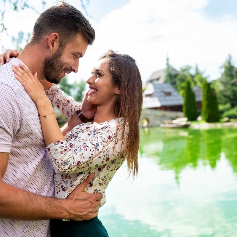 young couple in exotic location 