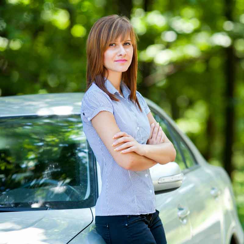 Woman-with-car